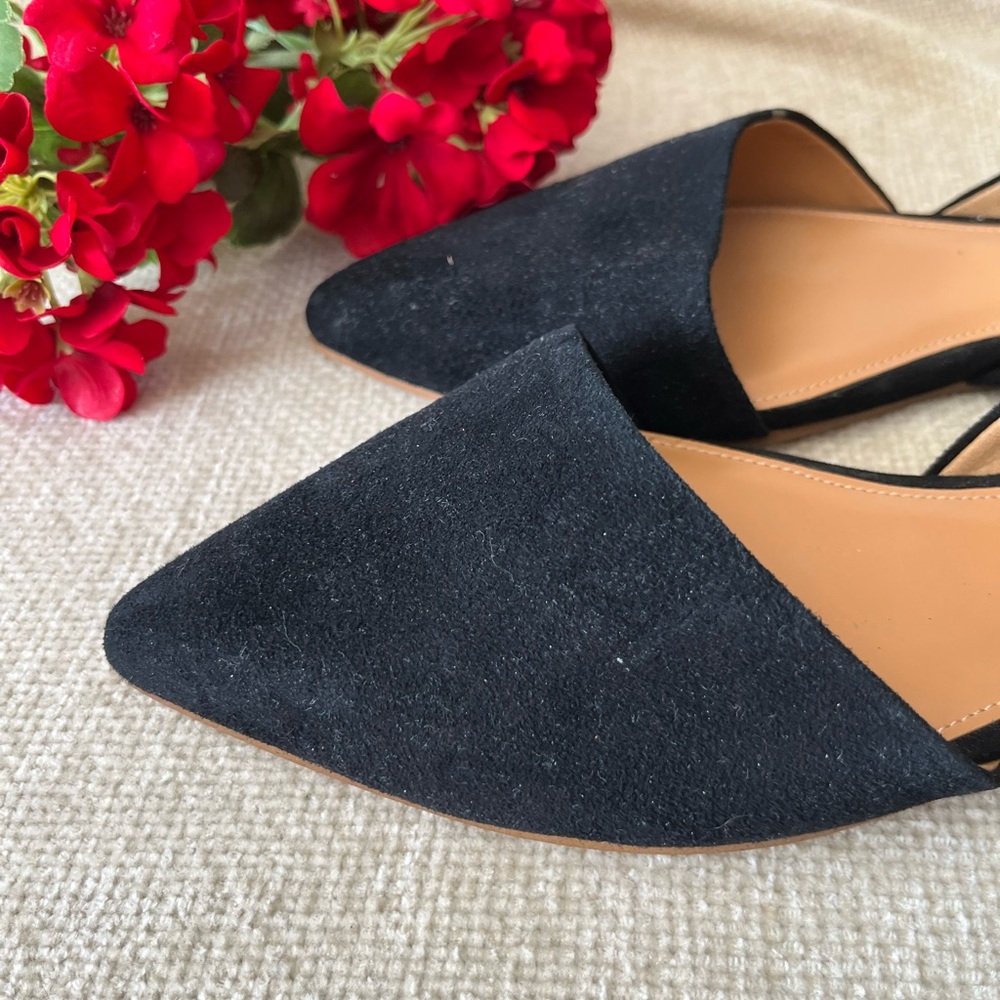 J. Crew Factory Black Suede Flats Size 10 - Picture 9 of 9